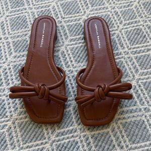 Loeffler Randall Hadley Bow Sandals in Timber